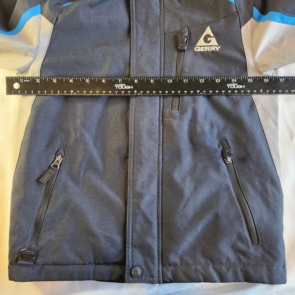 GERRY Hooded Ski Jacket Youth XS 5/6 Navy Blue Gray Snow Winter Cold Coat - Picture 5 of 5